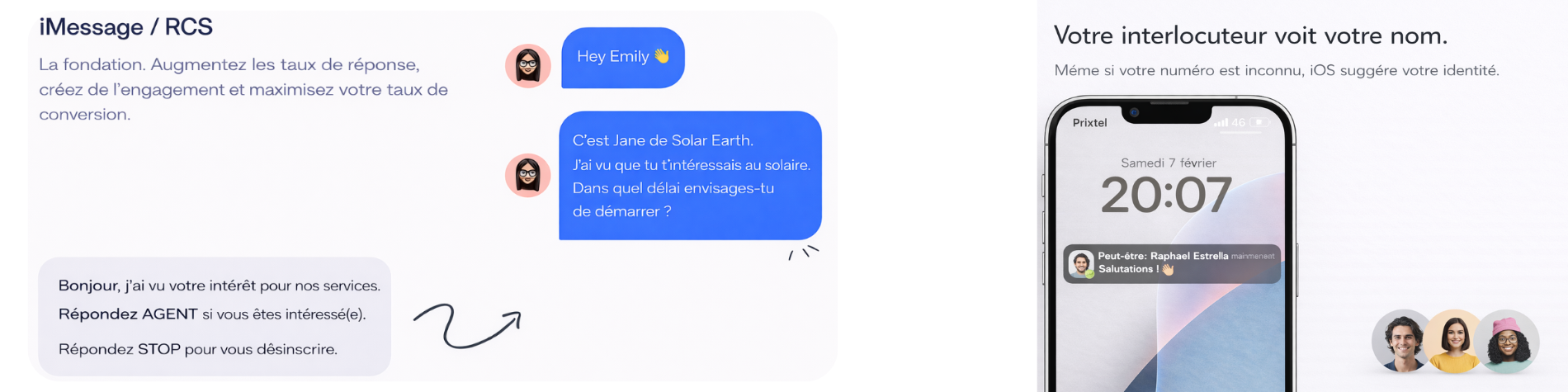 Aperçu iMessage et interlocuteur