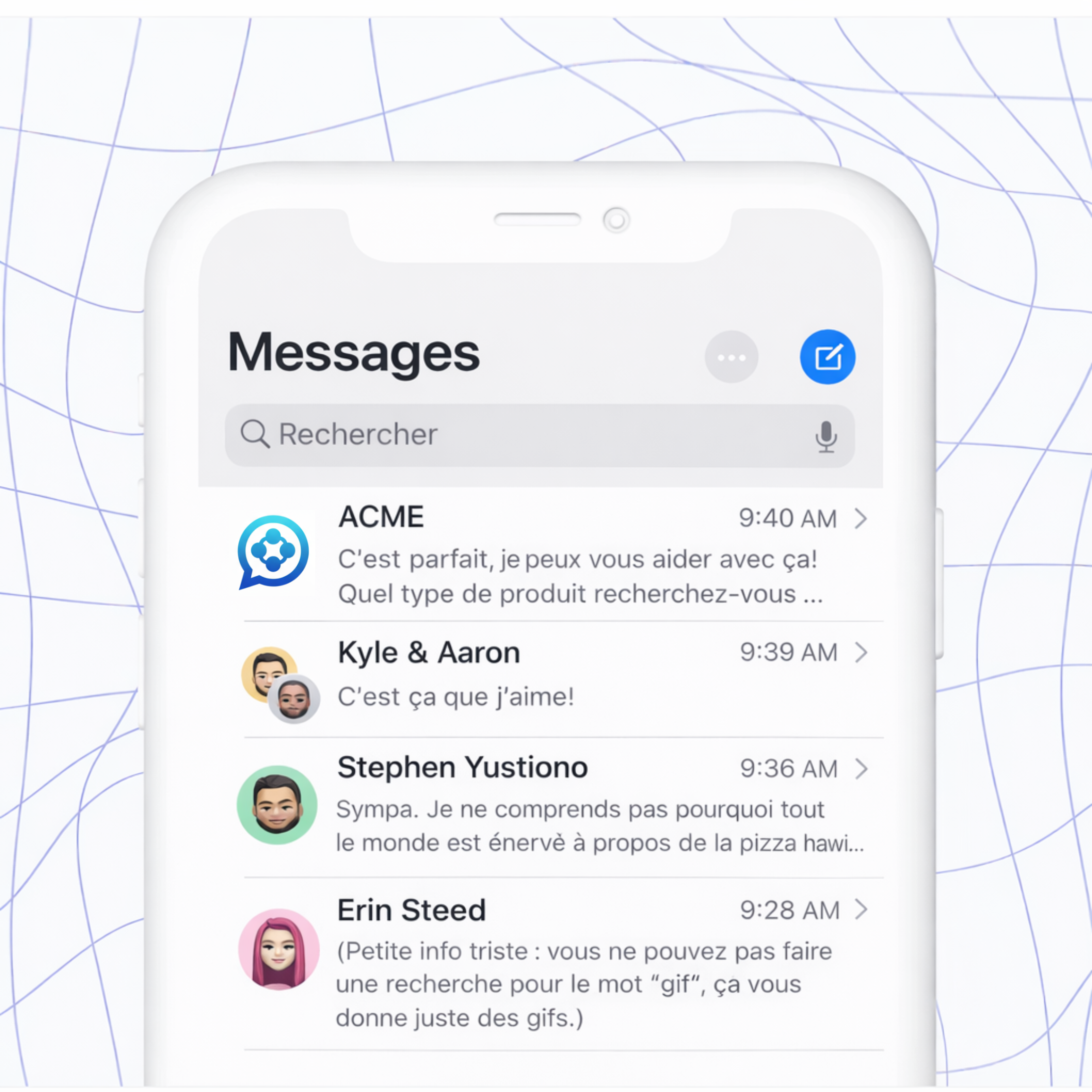 Aperçu conversation iMessage